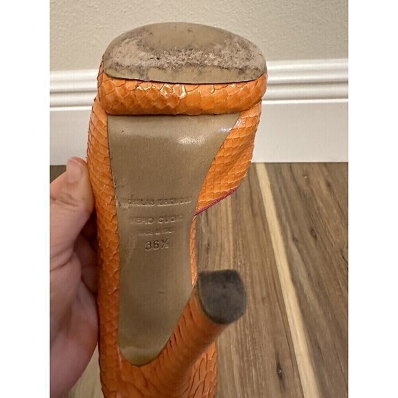 Nicholas Kirkwood Platform Heels EU 36.5 Orange Snakeskin - Picture 12 of 16